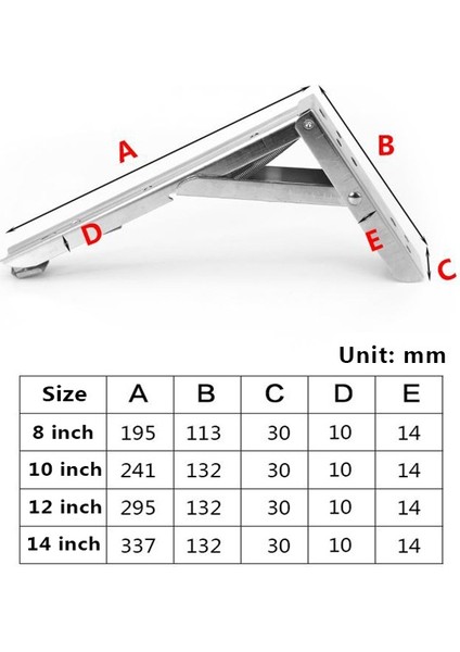 Yerleşik Tezgah Masasına Veya Tasarruf Alanına Paslanmaz Yaylı Çelik Katlanabilir Braket (Yurt Dışından)