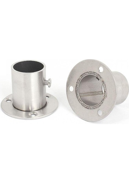 Gardırop 25MM Tüp Paslanmaz Çelik Ray Çubuk Ucu Destek Braketi 2 Adet (Yurt Dışından)