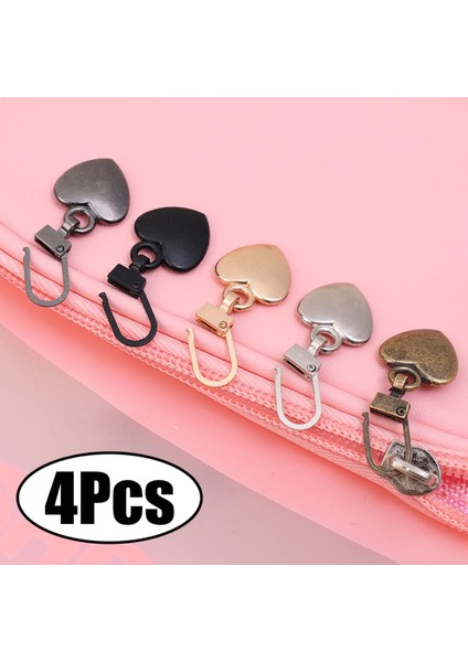 4 Adet Evrensel Fermuar Kolu Fermuar Kaydırıcı Elcikler Aşk Şekli Ayrılabilir Fermuar Parçaları Dıy Dikiş El Sanatları Tamir Kiti Değiştirme (Yurt Dışından)
