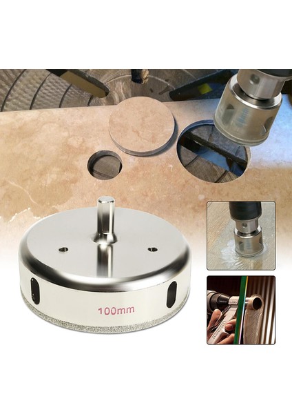 Cam Karo Seramik Mermer Için 100MM Elmas Kaplı Matkap Ucu Delik Testere Kesici (Yurt Dışından)