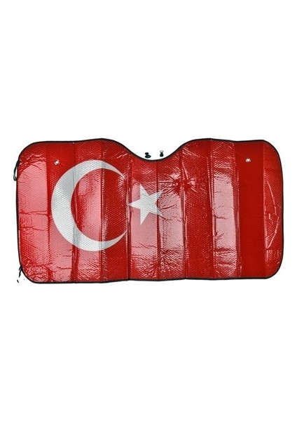 Türk Bayraklı 1. Kalite Metalize Güneşlik Balonlu 60X130 Cm
