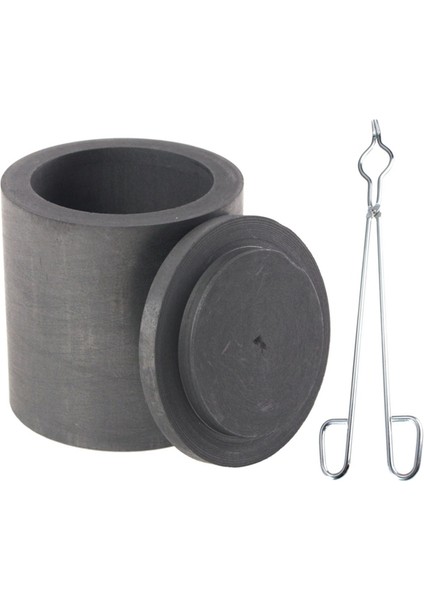 Adet Grafit Eritme Potası Aksesuarları: 1 Adet 45CM Paslanmaz Çelik Pota Maşa Kelepçesi Fırın Pense Tutucu ve 1 Adet 45CM Yüksek Saflıkta Döküm Kapaklı Pota (Yurt Dışından)