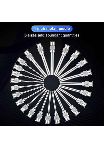 24 Parça Dağıtım Iğnesi 1 Inç Paslanmaz Çelik Künt Uçlu Luer Lock Künt Iğneler (8,10,12,14,16,18GAUGE) (Yurt Dışından)