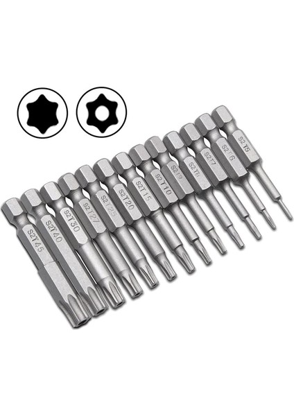 Tornavida Uçları-1set 13 Boyut 50MM Torx Başlı Tornavida Uçları-Gümüş (Yurt Dışından)