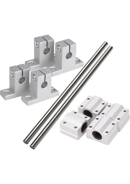 Yatay 8mm Dia Lineer Hareket Bilyalı Rulman Slayt Burç 200MM Lineer Mil Optik Eksen Çubuk Raylı Destek Seti (Yurt Dışından)