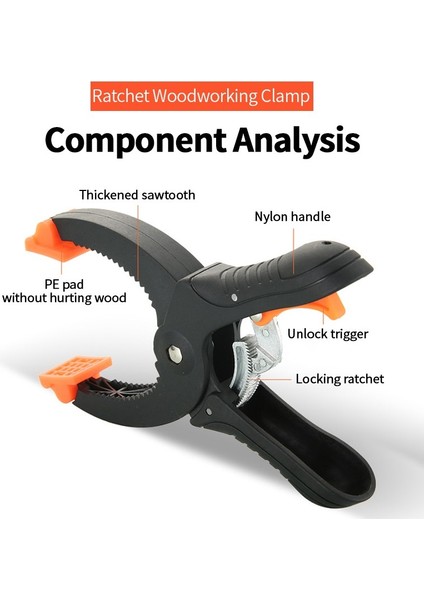 Evrensel Fikstür Kelepçe Marangoz Kelepçesi Ağaç Işleme Kelepçe Aracı Ahşap Tahta Sabit Kelepçe Ayarlanabilir Güçlü Cırcır Kelepçe (Yurt Dışından)
