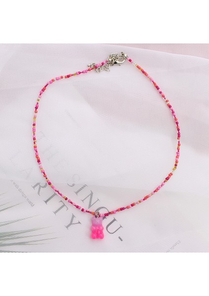 2022 Moda Koreli Kadın Boho Ayı Kolye Gerdanlık Renkli Kısa Zincirli Boncuk Yaka Kadın El Yapımı Kolye Takı Hediye (Yurt Dışından) fiyatları