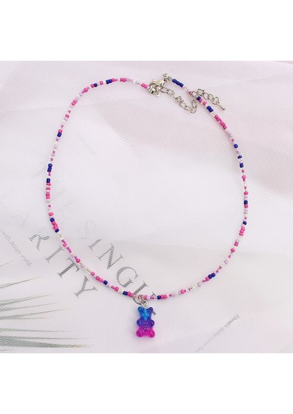 2022 Moda Koreli Kadın Boho Ayı Kolye Gerdanlık Renkli Kısa Zincirli Boncuk Yaka Kadın El Yapımı Kolye Takı Hediye (Yurt Dışından) indirimleri