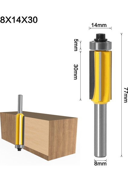 1/3 Adet 8mm Shank 4-Blade Düzeltici Yönlendirici Bit Ağaç Işleme Freze Kesici Aracı (Yurt Dışından)