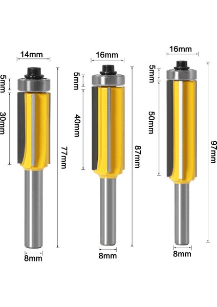 1/3 Adet 8mm Shank 4-Blade Düzeltici Yönlendirici Bit Ağaç Işleme Freze Kesici Aracı (Yurt Dışından)