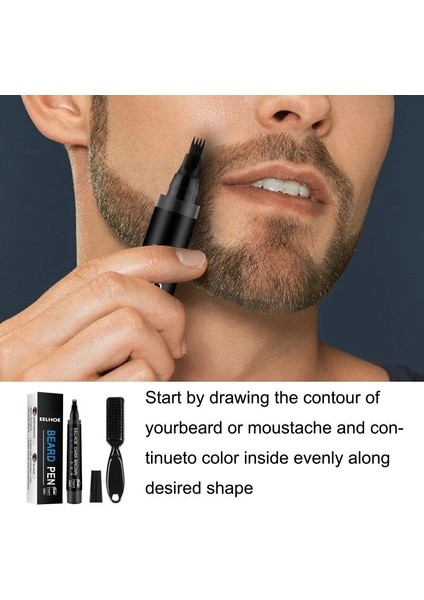 Sakal Dolum Kalem Seti Sakal Artırıcı Fırça Sakal Boyama Şekillendirme Araçları Su Geçirmez Siyah Kahverengi Saç Kalemi Adam Kozmetik (Yurt Dışından) modelleri