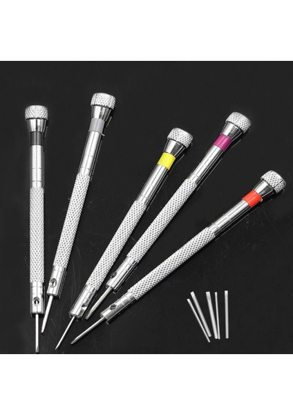 5 Adet Saat Gözlüğü Bilgisayar Özel Tornavida Ziploc Çanta Yuvası Tipi Tornavida Saat Onarım Aracı Seti (Yurt Dışından)