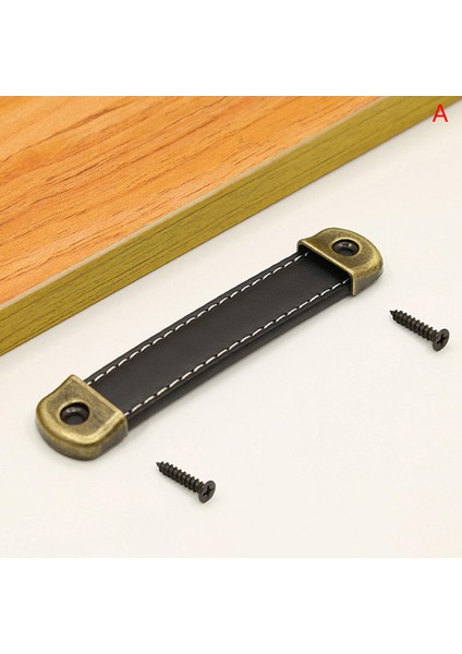 Mobilya Kolları Dolap Çekmece Kapı Çekme Deri Mutfak Dolabı Kolları Katmanı (Yurt Dışından)