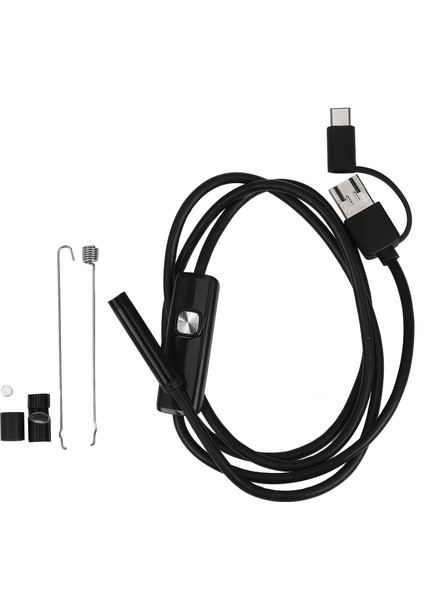 3'ü 1 Arada Endoskop Borescope Kamera Dahili 6 LED USB Tip-C(1m 7mm) (Yurt Dışından)