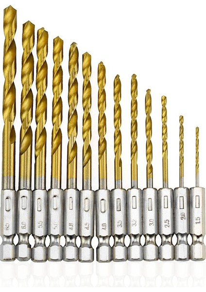 13 Adet Tungsten Karbür Büküm Matkap Ucu Güç Aracı Hss Titanyum Kaplamalı Matkap Ucu Podazz (Yurt Dışından)