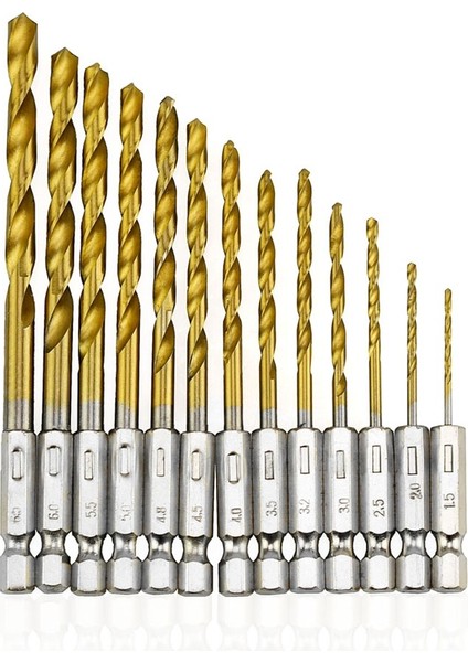 13 Adet Tungsten Karbür Büküm Matkap Ucu Güç Aracı Hss Titanyum Kaplamalı Matkap Ucu Podazz (Yurt Dışından)
