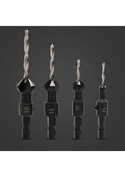 4pcs 3/3.5/4/4.5mm Hex Hızlı Değişim Şaft Havşa Konik Matkap Uçları Podazz (Yurt Dışından)