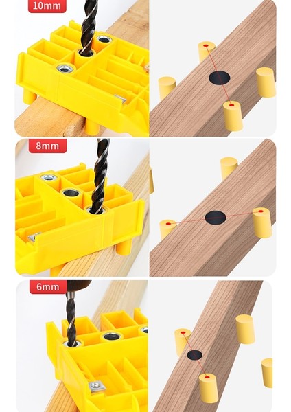 [ayak Izi] Ağaç Işleme Yumruk Bulucu Marangoz Iş Araçları El Aletleri El 6/8/10MM Matkap Ucu Delik Zımba Çapraz Dübel Matkap Jig (Yurt Dışından)