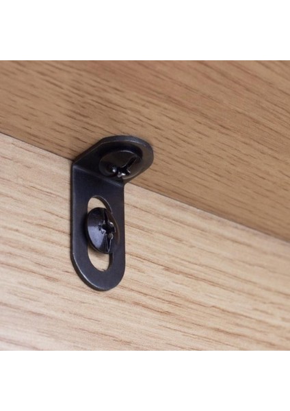 10 Adet Metal Köşe Parantez Parantez Sağ Açı L Şekli Brace Braketi Siyah Mpj (Yurt Dışından)