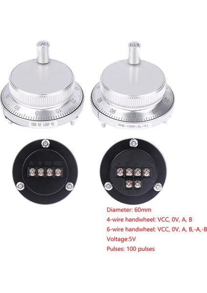 El Çarkı Cnc Pulser 60MM 5V 4/6pins Manuel Darbe Makinesi Döner Kodlayıcı Karşılaşması (Yurt Dışından)