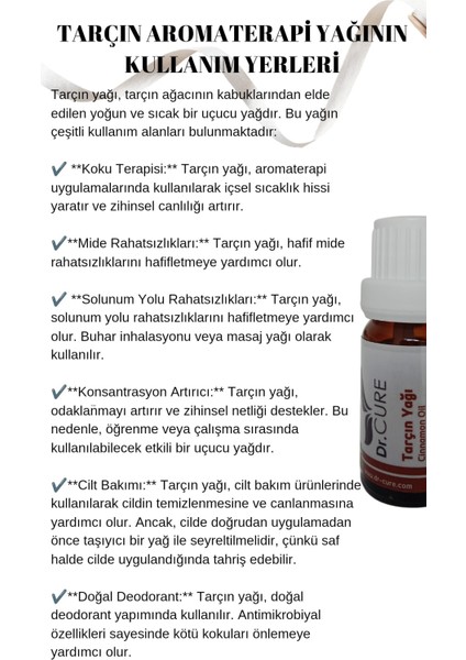 Dr. Cure Dr.cure Organıc Tarçın Uçucu Yağı 10 ml