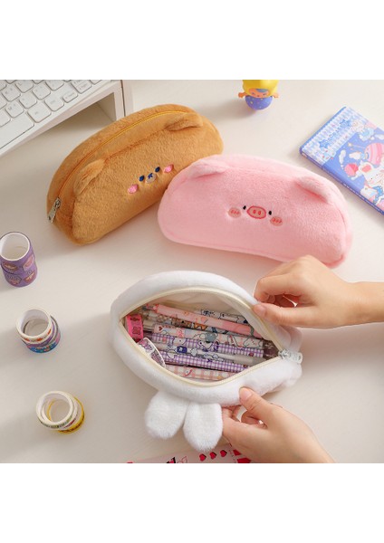 Karikatür Peluş Kalem Çantası Öğrenci Büyük Kapasiteli Kırtasiye Kutusu Sevimli Kalem Kutusu (Yurt Dışından) fırsatları