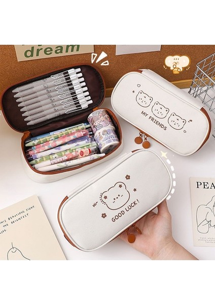 Öğrenci Tuval Kalem Çantası Büyük Kapasiteli Kalem Kutusu Ins Tarzı Kırtasiye Kutusu (Yurt Dışından) modelleri