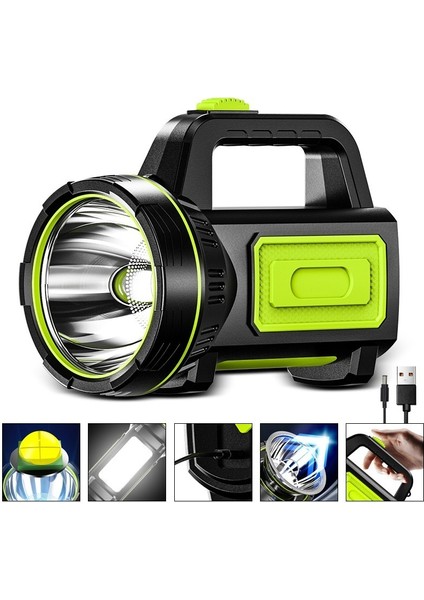 Açık Çok Fonksiyonlu Taşınabilir Projektör LED El Feneri Güçlü Işık Şarj Edilebilir (Yurt Dışından)