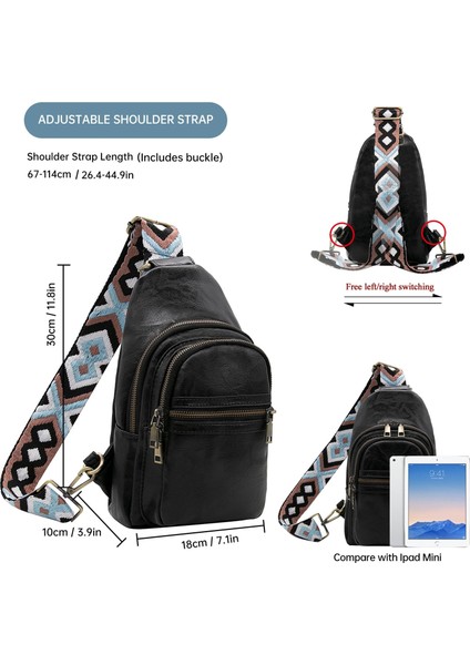 Deri Crossbody Çanta Seyahat Açık Omuz Çantası Kadın Erkek Göğüs Çantası (Yurt Dışından)