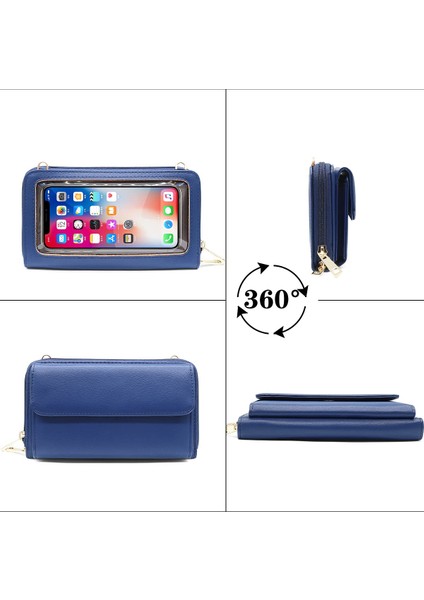 Mini Omuz Çantası, Dokunmatik Ekranlı Cep Telefonu Çantası, Uzun Çoklu Kart Yuvası Cüzdanı (Yurt Dışından)