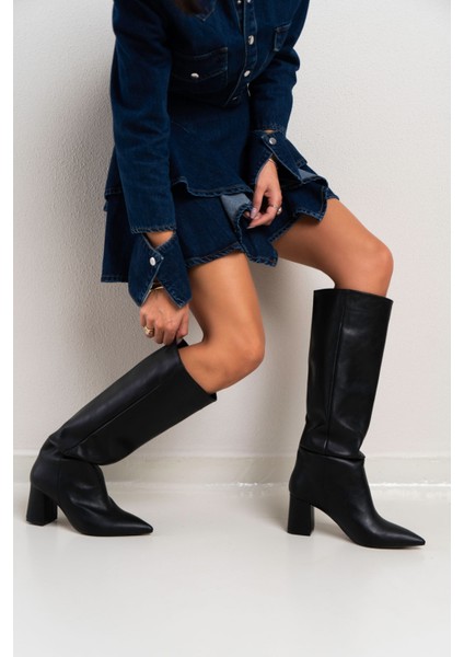 Briar Siyah Mat Sivri Burun Kadın Topuklu Çizme fiyatları