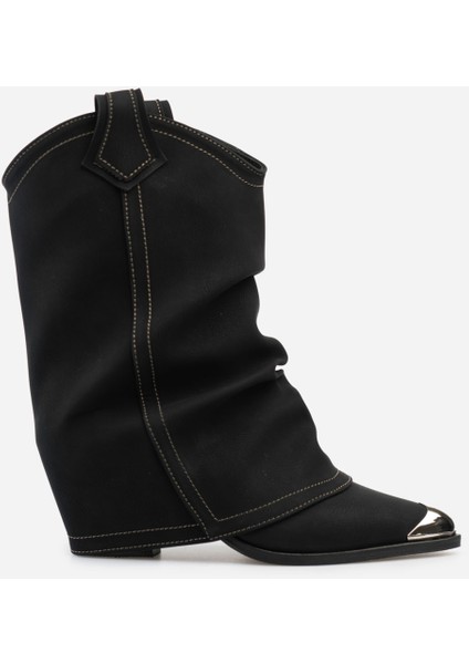 Glinda Siyah Mat Körüklü Kadın Topuklu Bot fiyatları