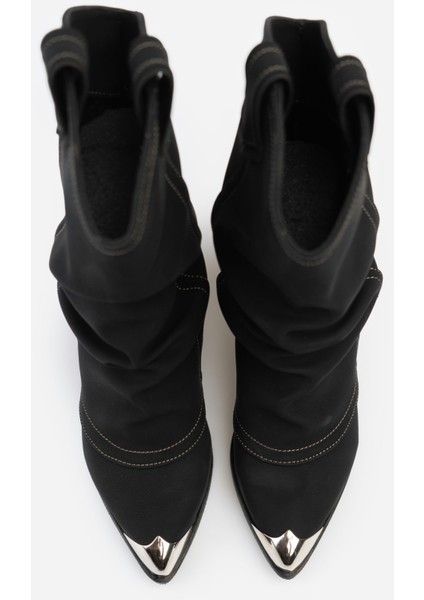 Glinda Siyah Mat Körüklü Kadın Topuklu Bot fırsatları