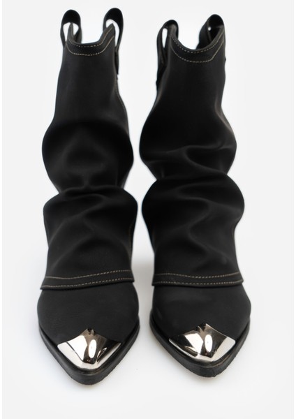 Glinda Siyah Mat Körüklü Kadın Topuklu Bot indirimleri