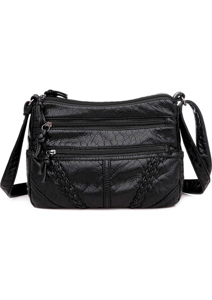 Kadın Yumuşak Deri Omuz Çantası Büyük Kapasiteli Crossbody Çanta Cep Telefonu Çantası (Yurt Dışından)