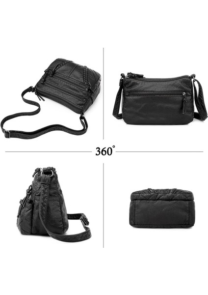 Kadın Yumuşak Deri Omuz Çantası Büyük Kapasiteli Crossbody Çanta Cep Telefonu Çantası (Yurt Dışından)
