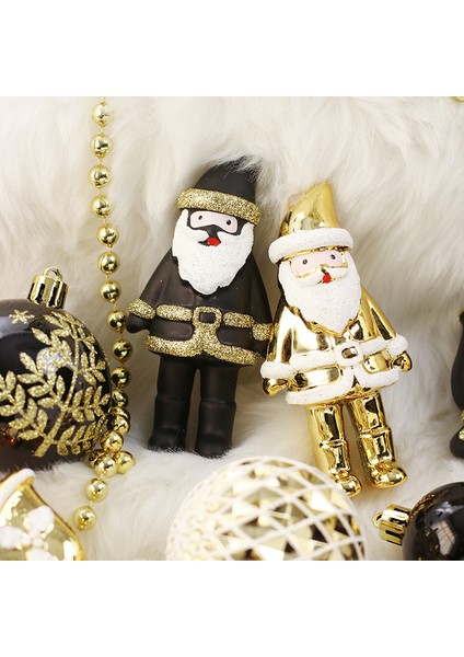 Noel Dekorasyonları 50PC/SIYAH ve Altın Boyanmış Noel Topu Ayarladı Noel Ağacı Dekorasyonları Takılmış Şekerleri (Yurt Dışından) modelleri