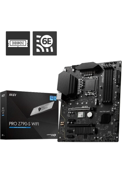 MB PRO Z790-S WIFI INTEL Z790 LGA1700 DDR5 6600(OC) 2XM2 4XSATA HDMI DP WIFI 6E 2.5Gbps LAN ATX