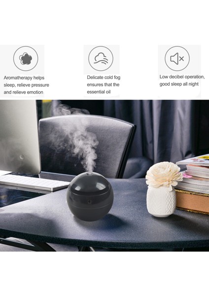Değişken Aromaterapi Uçucu Yağ Difüzörü Mini USB Hava Nemlendirici Taşınabilir Ultrasonik Atomize Nemlendirici Hava Temizleme Cihazı LED Gece Lambası Siyah (Yurt Dışından) modelleri