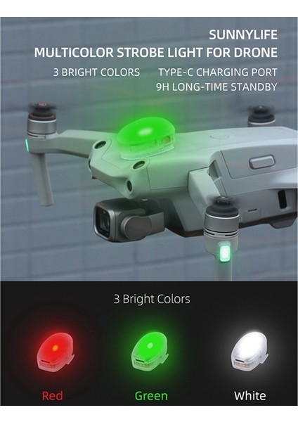 Kraliyet Mavic3 Pro Için Şarj Edilebilir Yanıp Sönen Işıklar Avata/mini3 Pro Çok Fonksiyonlu Gece Navigasyon Uyarı Işığı (Yurt Dışından)
