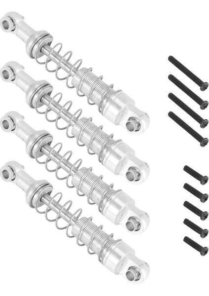 4 Adet Metal Amortisör C14 C24 C34 Mn D90 D91 D96 D99 D99S MN90 MN99S Rc Araba Yükseltme Parçaları, Gümüş (Yurt Dışından)