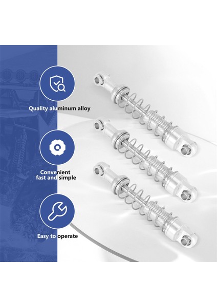 4 Adet Metal Amortisör C14 C24 C34 Mn D90 D91 D96 D99 D99S MN90 MN99S Rc Araba Yükseltme Parçaları, Gümüş (Yurt Dışından)