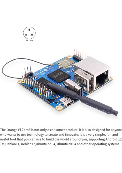 Sıfır 3 4 GB Tek Kartlı Bilgisayar Için 1 Takım H618 Çip Wifi-Bt5.0 Lpddr4 Gigabit Geliştirme Kurulu Kiti Ingiltere Tak (Yurt Dışından)