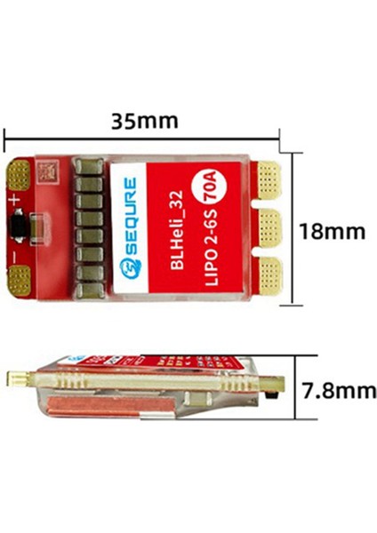 2670 Fırçasız Elektronik Hız Kontrol Cihazı 2-6slipo Güç Kaynağı 70A Çok Eksenli Iha'lara Uygun 2670(AM32) (Yurt Dışından)