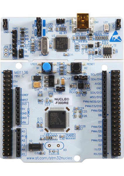 Nucleo F303RE Geliştirme Kartları ve Kitleri Arm 16/32-Bıts Mikros Kurulu Çekirdek Çip STM32F303RET6 (Yurt Dışından)