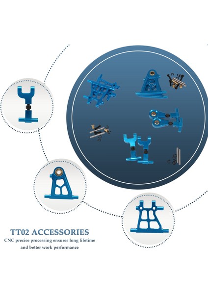 Alüminyum Alaşımlı Ön Arka Üst Alt Süspansiyon Kolları TT02 Tt-02 1/10 Rc Araba Yükseltme Parçaları Aksesuarları, 1 (Yurt Dışından) indirimleri