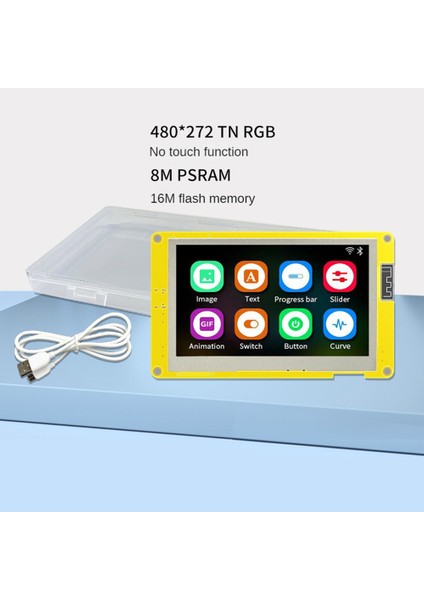 ESP32 Geliştirme Kurulu Lvgl 4.3 Inç LCD Akıllı Ekran Wifi Bluetooth Modülü Dokunmatik Olmadan Psram 16 M (Yurt Dışından)