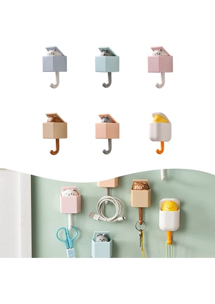 6 Adet Sevimli Hayvan Kancaları, 6 Adet Sevimli Anahtarlık Kanca Duvara Monte Yapışkanlı Kanca Ceket Kancaları (Yurt Dışından) fırsatları
