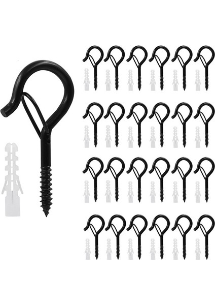 25 Pcs Q Emniyet Tokalı Askı Kancaları, Asılı Bitkiler Için Dış Mekan Dize Işıklarını Asmak Için Rüzgar Geçirmez Vida Kancaları, (Yurt Dışından) fiyatları