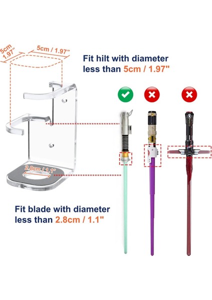 Lightsaber Duvara Montaj Standı Akrilik Lightsabers Ekran Tutucu Işın Kılıcı Duvar Raf Kanca Askı Koruyucu Ped ile (Yurt Dışından) fiyatları